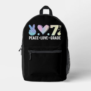 Sac À Dos Imprimé Peace Love 7th Grade Back To School Drôle
