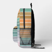 Sac À Dos Imprimé Peach pastel horizontal Turquoise violet vert rayé (Droite)