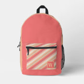 Sac À Dos Imprimé Peach Pink Stripes tendance Monogramme (Recto)