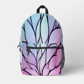 Sac À Dos Imprimé Pearlescent Purple and Sky Blue Fern Pattern  (Recto)