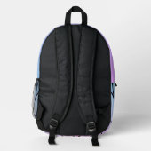 Sac À Dos Imprimé Pearlescent Purple and Sky Blue Fern Pattern  (Verso)