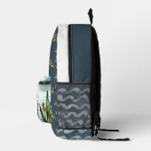 Sac À Dos Imprimé Pêche au lac rustique | Monogramme (Droite)