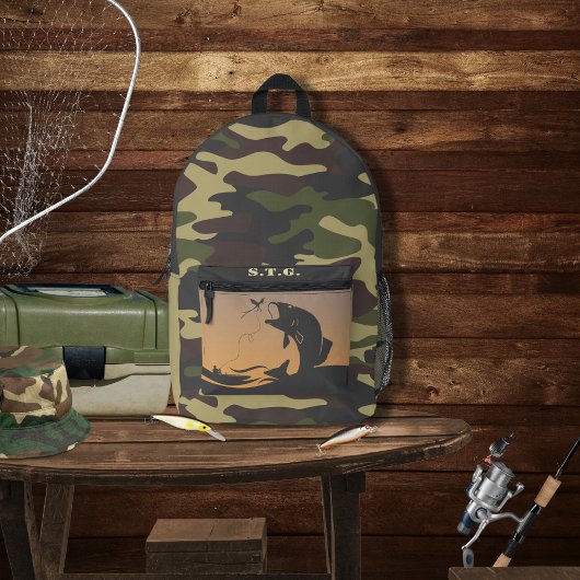 Sac À Dos Imprimé Pêche et Camo