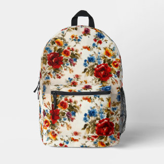 Sac À Dos Imprimé Peint Е légant & Délicat Fleurs d'été colorées