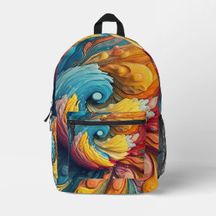 Sac À Dos Imprimé Peinture Abstraite colorée Art (12)