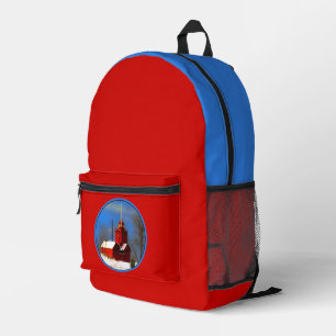 Sac À Dos Imprimé Peinture de phare rouge - Art original