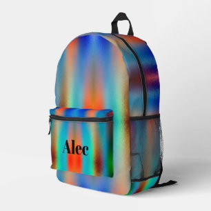 Sac À Dos Imprimé Peinture Orange et Bleue par Pulvérisation