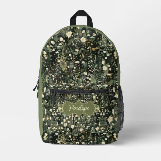 Sac À Dos Imprimé Pénélope Fleur de marais foncés (Recto)
