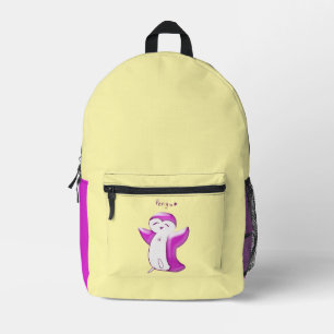 Sac À Dos Imprimé Pengu Happy Penguin Kids Pink-Yellow