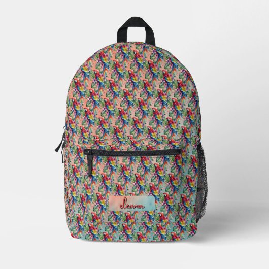 Sac À Dos Imprimé Perroquet (Recto)