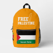 Sac À Dos Imprimé Personalisé Free Palestine | Drapeau de Palestine (Recto)