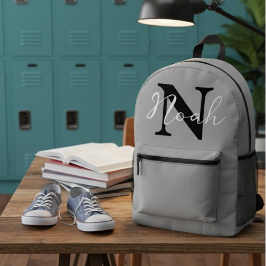 Sac À Dos Imprimé Personalised Name Initial Backpack for kids