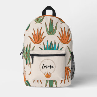 Sac À Dos Imprimé Personalized Cactus School Backpack with Name