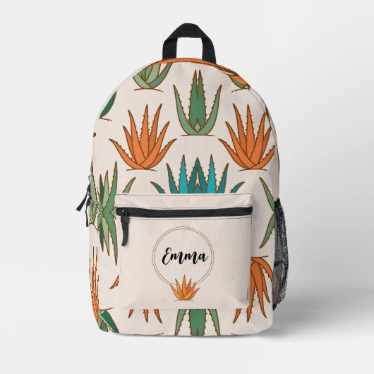 Sac À Dos Imprimé Personalized Cactus School Backpack with Name (Recto)