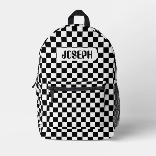 Sac À Dos Imprimé Personalized Checkerboard Backpack for Kids (Recto)