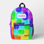 Sac À Dos Imprimé Personalized Crayon Blocks Kids (Recto)
