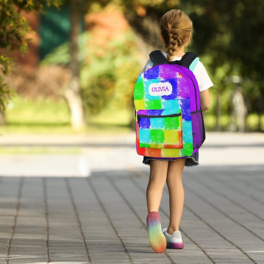 Sac À Dos Imprimé Personalized Crayon Blocks Kids
