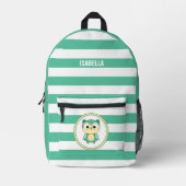 Sac À Dos Imprimé Personalized Cute Owl Stripped Backpack (Recto)