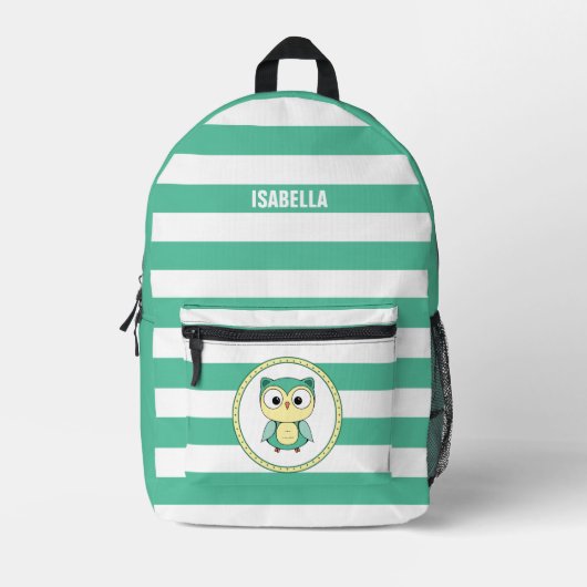 Sac À Dos Imprimé Personalized Cute Owl Stripped Backpack (Recto)