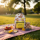 Sac À Dos Imprimé Personalized Cute Teddy Bear Bees & Honey Pattern 