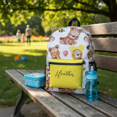 Sac À Dos Imprimé Personalized Cute Teddy Bear Bees & Honey Pattern 