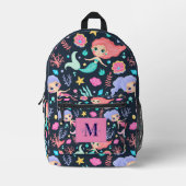 Sac À Dos Imprimé Personalized Cute Trendy Mermaid Monogram (Recto)