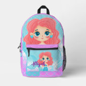 Sac À Dos Imprimé Personalized Mermaid Pastel Lavender (Recto)