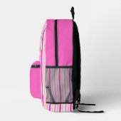 Sac À Dos Imprimé Personalized Name PINK LINE STRIPES (Droite)
