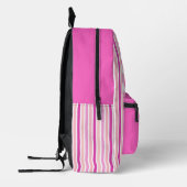 Sac À Dos Imprimé Personalized Name PINK LINE STRIPES (Gauche)