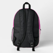 Sac À Dos Imprimé Personalized Name PINK LINE STRIPES (Verso)
