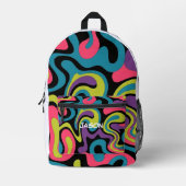 Sac À Dos Imprimé Personalized Neon Abstract Pattern — Retro Design (Recto)