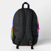 Sac À Dos Imprimé Personalized Neon Backpack | Abstract Rainbow Kids (Verso)