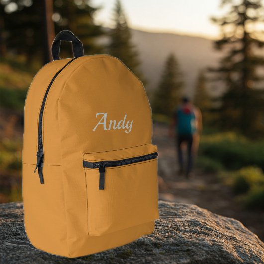 Sac À Dos Imprimé Personalized Orange Hiking Backpack for Men 