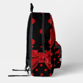 Sac À Dos Imprimé Personalized Red Polka Dot Bow Spiral (Gauche)