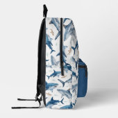 Sac À Dos Imprimé Personalized Shark Pattern Backpack for Boys (Gauche)