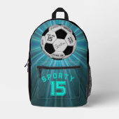 Sac À Dos Imprimé Personalized Soccer Ball Birthday  | Age Name Text (Recto)