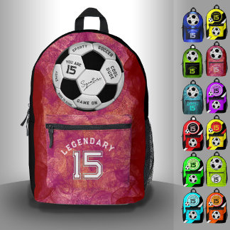 Sac À Dos Imprimé Personalized Soccer Ball Birthday  | Age Name Text