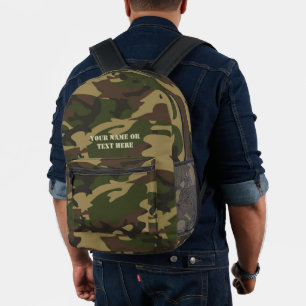 Sac À Dos Imprimé Personnalisé Camo Militaire Vert Garçons Hommes