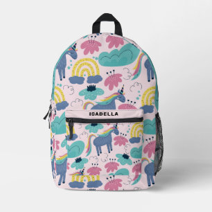 Sac À Dos Imprimé Personnalisé Cute Unicorn Motif arc-en-ciel