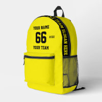 Personnalisé jaune noir Nom, Numéro, Sport d'équip
