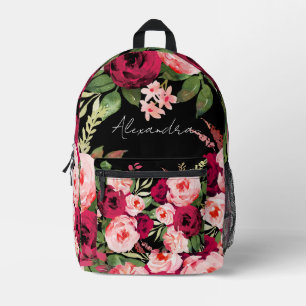 Sac À Dos Imprimé Personnalisé jolie élégante couleur rose noire