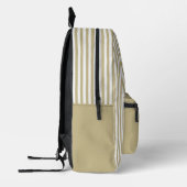 Sac À Dos Imprimé Personnalisé Monogramme Khaki Shade Stripes (Gauche)