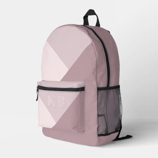 Sac À Dos Imprimé Personnalisé Pastel Dusty Rose Mauve Blush Rose (Coin arrière droit)