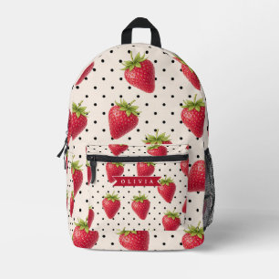 Sac À Dos Imprimé Personnalisé Rétro Fraise à pois Vintage