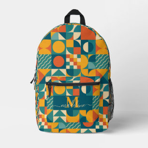 Sac À Dos Imprimé Personnalisé Retro géométrique coloré