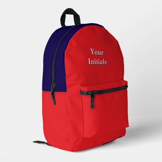 Sac À Dos Imprimé Personnaliser Avec Vos Initiales Rouge (Coin arrière gauche)