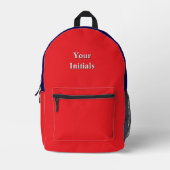 Sac À Dos Imprimé Personnaliser Avec Vos Initiales Rouge (Recto)