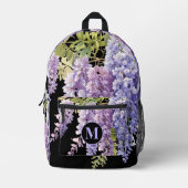Sac À Dos Imprimé Personnaliser la glycine monogramme violet de l'aq (Recto)