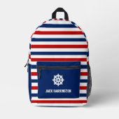 Sac À Dos Imprimé Personnaliser Rouge Bleu Bleu Bleu Bleu Bleu Bleu  (Recto)