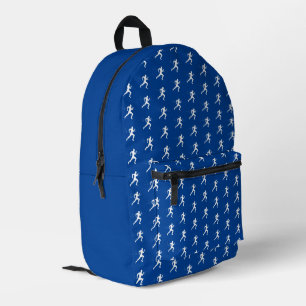 Sac À Dos Imprimé Personnes exécutant Silhouette HeartBeat Line Blue